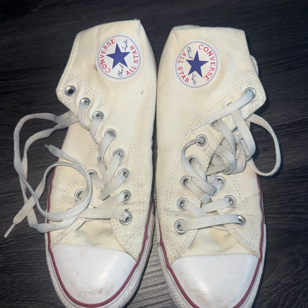 Converse Cream High-Top Sneakers
